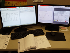 Alexis’ workstation at the University of Utah 