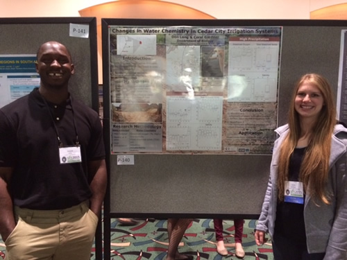 Don and a colleague presenting an iUTAH research project, "Changes in Water Chemistry Cedar City, UT