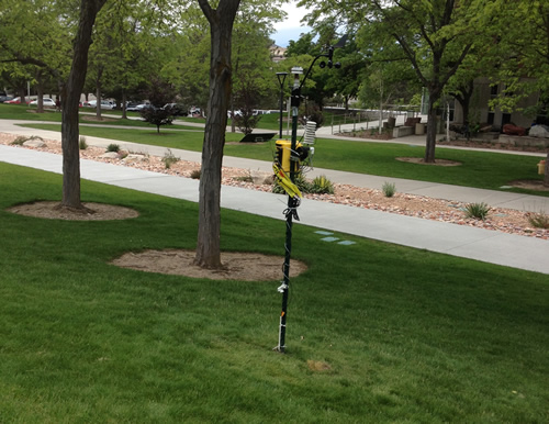 Here is one of the super LEMS (a super LEMS has more sensors than regular LEMS) that we have deployed around campus. 