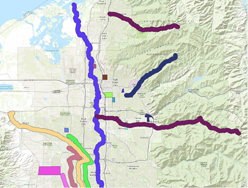 This map shows some of the neighborhoods and URC found in Salt Lake Valley

