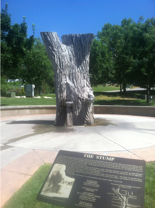 “The Stump” statue in North Ogden