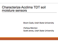 Characterize Acclima TDT 
soil moisture sensors